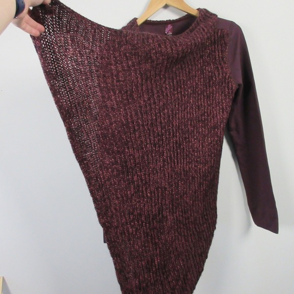 Prana Demure Cardigan Women M Purple LS Open Front Draped Knit Trim Boho 494 - Picture 10 of 13